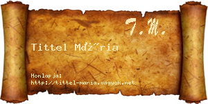Tittel Mária névjegykártya