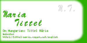 maria tittel business card